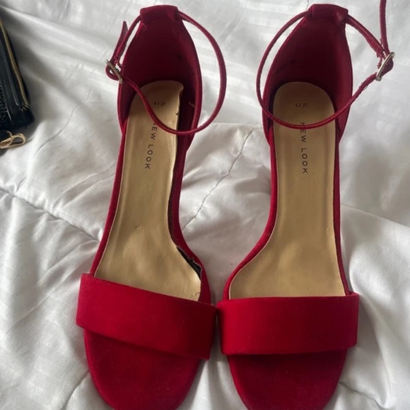 New Look Bold Red Ankle Strap Heels - Picture 3 of 6